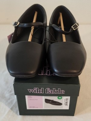 Wild Fable Elsa Black flats NIB Size 10