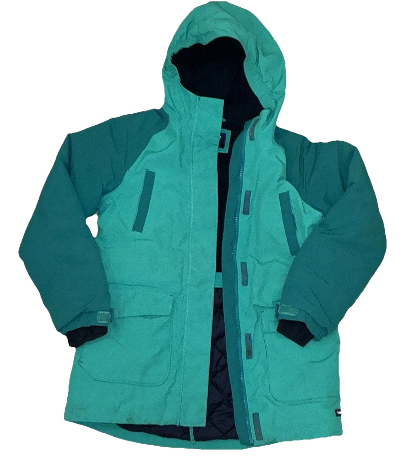 Kids Land’s End Squall Waterproof Winter Jacket M (10 - 12) Aqua Green