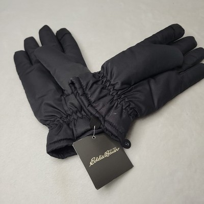NWT Eddie Bauer 650 Fill Down Gloves Womens Small Black Lightweight Water Repel