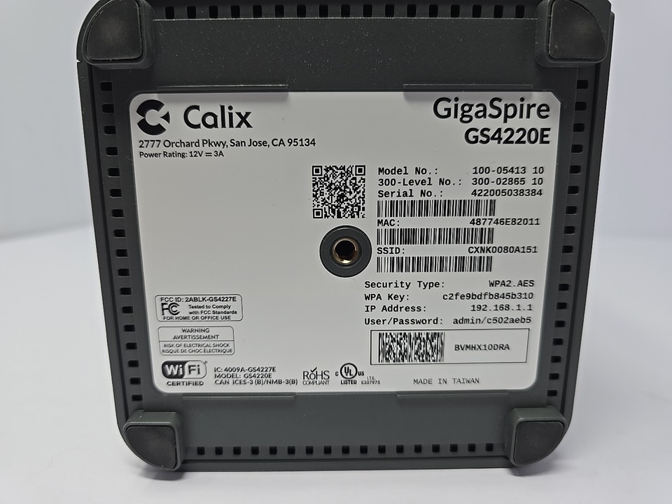 Calix GigaSpire BLAST WiFi 6 Router u6.1 GS4220E | eBay