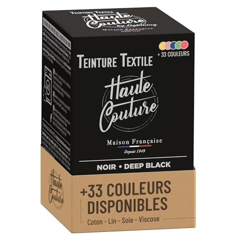 Teinture textile noir intense pour rénover le linge de maison usé 350g