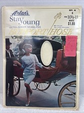 VTG Arlan  s Stay Young Ultra Sheer Seamless Support Hose Fits 10.5-11 White 1967