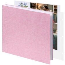 Scrapbook 12x12 Inch Large 3 Ring Binder Photo Album, Linen Cover DIY Scrap B...