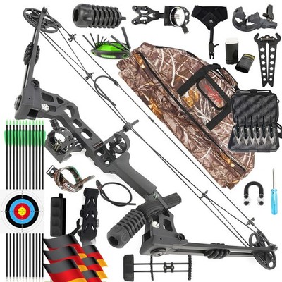 Compoundbogen Pfeile Set 20-70lb Einstellbar Köcher Jagdbogen Bogenschießen DE