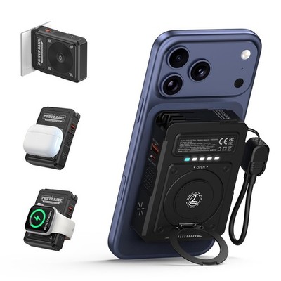 ummz for Magsafe Battery Pack 10000mAh,5-in-1 Magnetic Portable Charger Black 