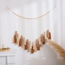 Boho Macrame Wall Hanging Decor Khaki Beige Tassels Garland Wall D cor wi