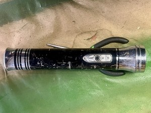 EVEREADY FLASHLIGHT Masterlite Trade-Marks VINTAGE 1950’s, Black Silver Long