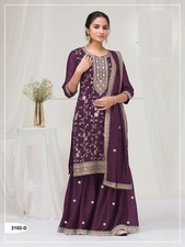 Indian Festival Wear Women Kurta Palazzo Dupatta Set Salwar Kameez Plus Size 3XL