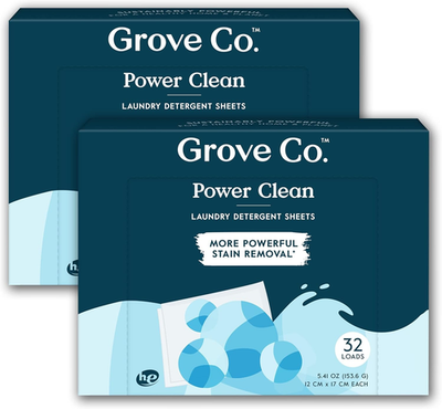 #ad Laundry Detergent Sheets Power Clean Dissolving Washer Sheets 2 Pack 64 Load $53.99