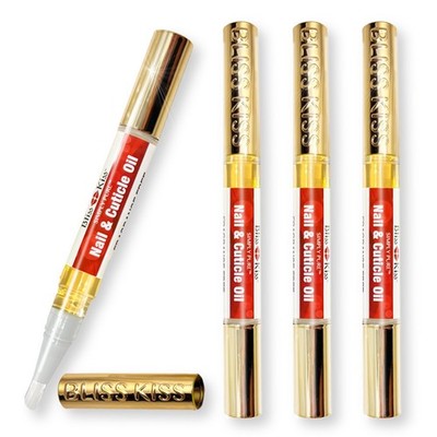 Bliss Kiss | Fragrance Free 4 Nail Oil Cuticle Pens w/Vitamin E  Jojoba Nail