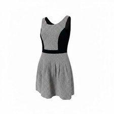 White House Black Market Geometric Fit Flare Dress Size 4 Neo-Minimalist WHBM