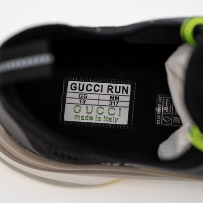 Size 13G 13.5 US - Gucci Run Sneaker Black Yellow Green | eBay display picture 2