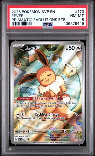2025 POKEMON SVP EN-SV BLACK STAR PROMO #173 EEVEE PSA 8