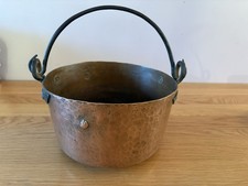 Beautiful Vintage Heavy Copper Jam Pan with Handle Approx 1.4kg