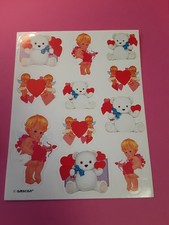 RARE vintage Amscan Valentine sticker sheet