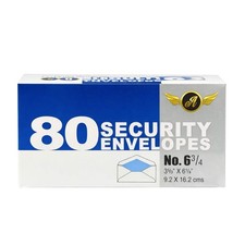 3   x 6  Inches No. 6  Security Envelopes Standard Size 80 Count