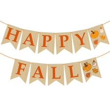 Fall Decorations for Home Happy Autumn Pumpkin Banner for Indoor Outdoor M...
