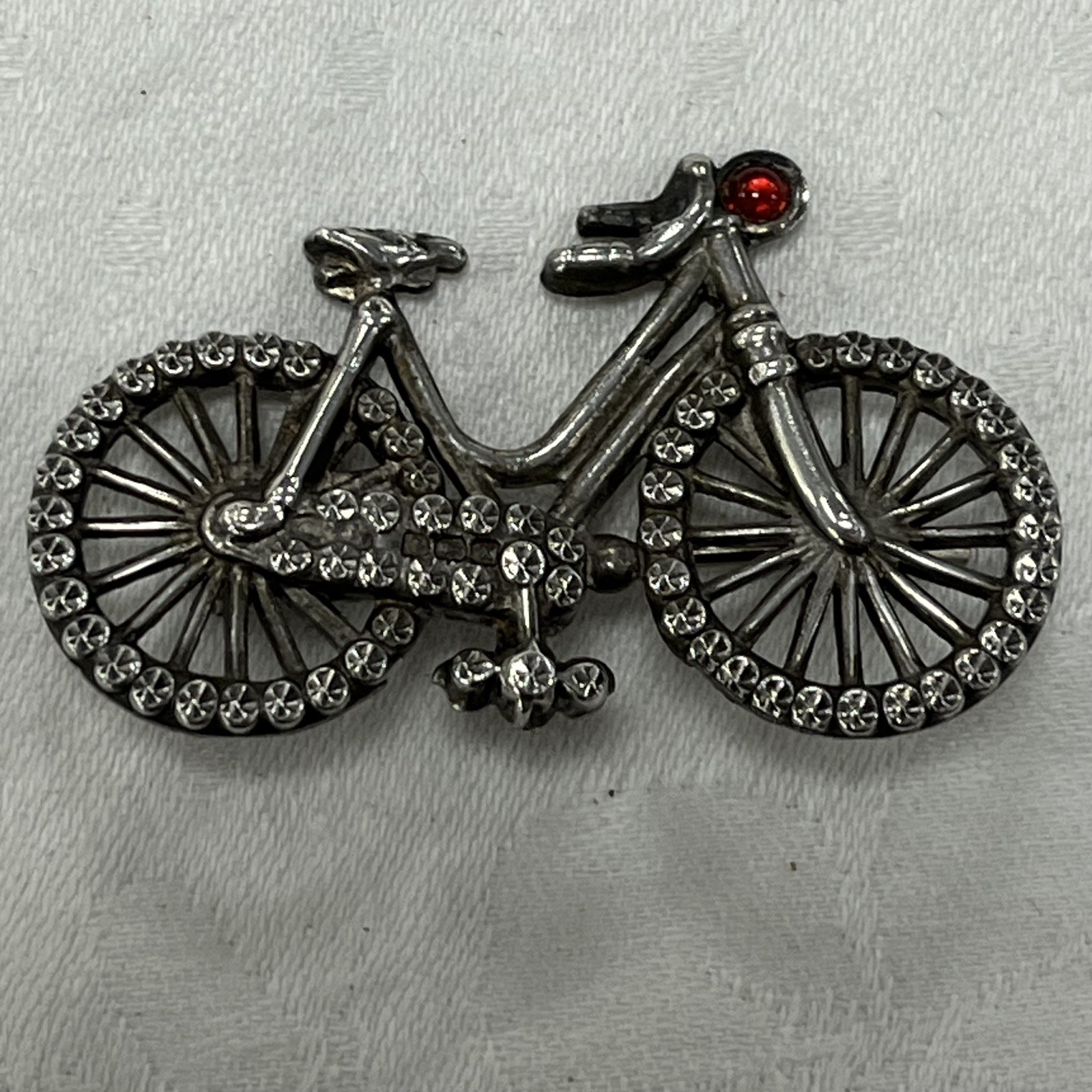 Superb Solid Silver Charles Horner Bicycle Brooch… - image 1
