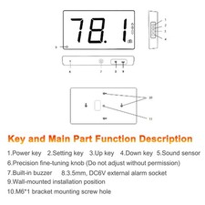 Digital Sound Level Meter LED Noise Decibel Monitor For Home YLKM