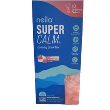 NELLO SUPER CALM Calming Drink Mix Strawberry  Cream 10 On-The-Go Packs