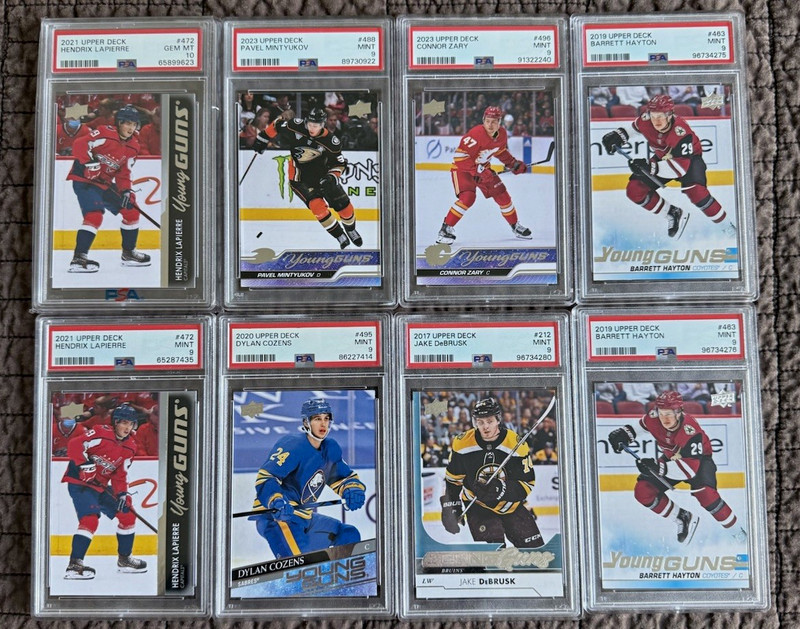 🔥 Upper Deck Young Guns Rookie Lot (8) – PSA Graded – Lapierre, Cozens & More