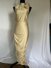 Fashion Nova NWT Date Night Tonight Halter Dress In Cream Size Medium