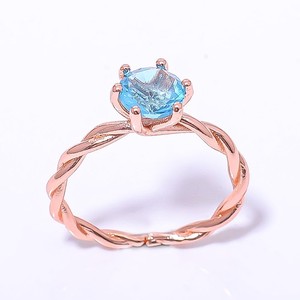 Authentic Blue Topaz Gemstone Rose Gold Plated Ring Adjst (2_3)