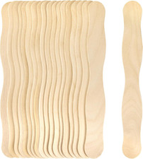 8 Inch Craft Sticks, 20 Pack Wood Wavy Sticks, Fan Handles, Large Popsicle Stick
