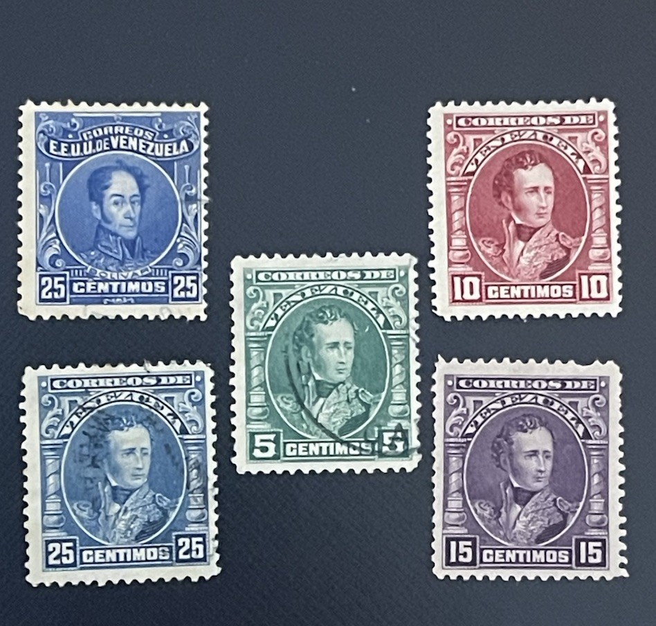 Lot Of Five Venezuela Stamps.