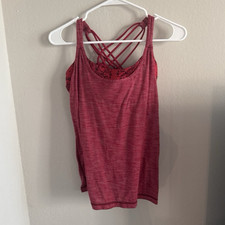 Vintage lululemon Women s red Scoop Neck Built-In Bra Racerback Tank Top