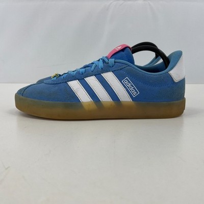 Adidas VL Court 3.0 Sneaker Wildleder Schuhe babyblau auf Gummisohle UK 7 EU 40 2/3