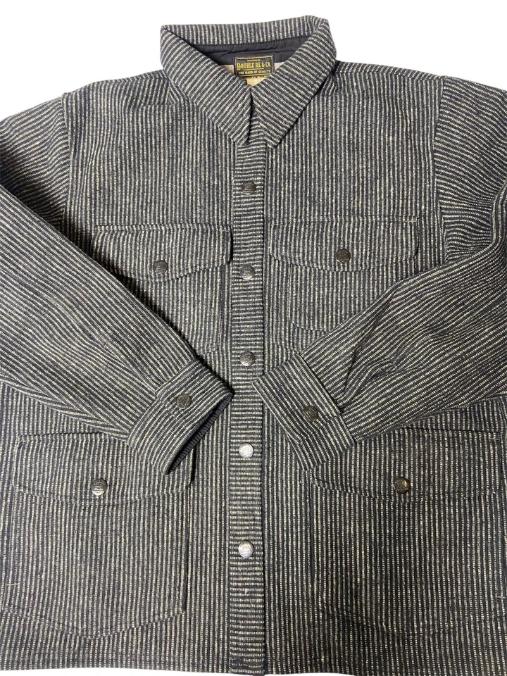 RRL Double RL Ralph Lauren Jacquard Overshirt Military Jacket Charcoal Size L - Image 4 of 4