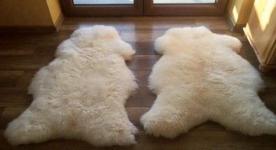 Echtes Lammfell Schaffell Natürlich Gegerbt Öko Fell  Bis 120/60cm