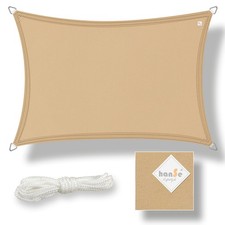 hanSe Tenda da Sole 100%Poliestere Rettangolare 3x4m Sabbia Protezione Solare Idrorepellente