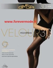 2 Omsa Women's Tights 30 Denier Microfiber Semi Opaque Full Body Art Velour 30