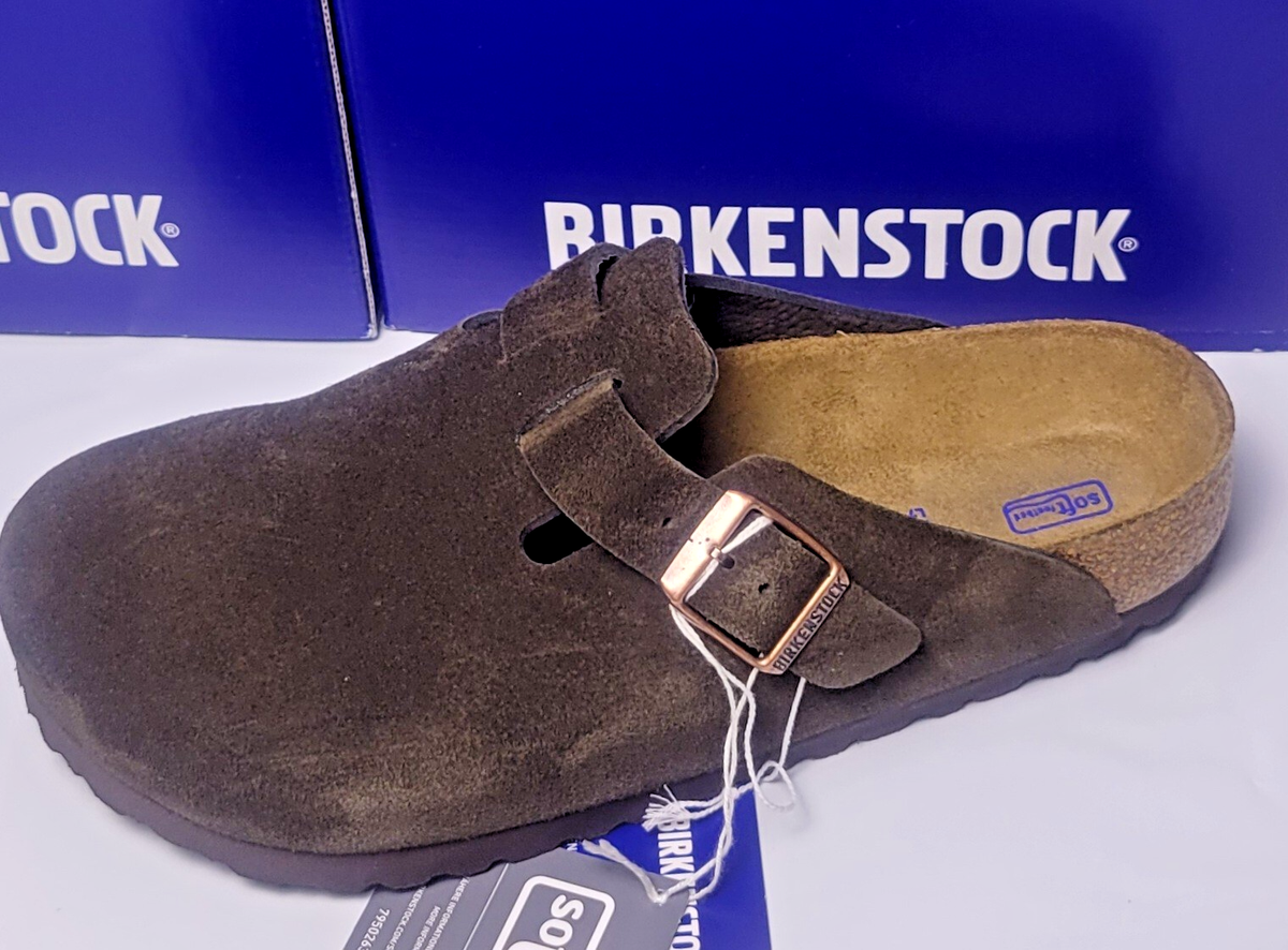 Birkenstock Womens Boston Soft Footbed Suede Leather Mocha 38 | eBay