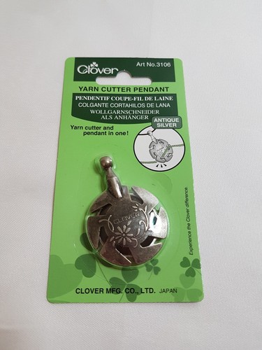 Colgante cortador de hilo de trébol, plata antigua - Imagen 2 de 6