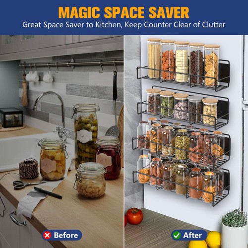 4 Pcs Magnetic Fridge Racks Spice Storage Rack Kitchen Storage Rack Magnetic - Picture 9 of 11