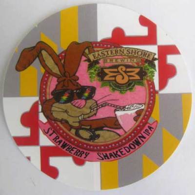 STRAWBERRY SHAKEDOWN IPA Beer STICKER Label Eastern Shore, St. Michaels MARYLAND