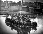 New 8x10 Civil War Photo: Federal Artillery and Infantry on River Raft - 1863