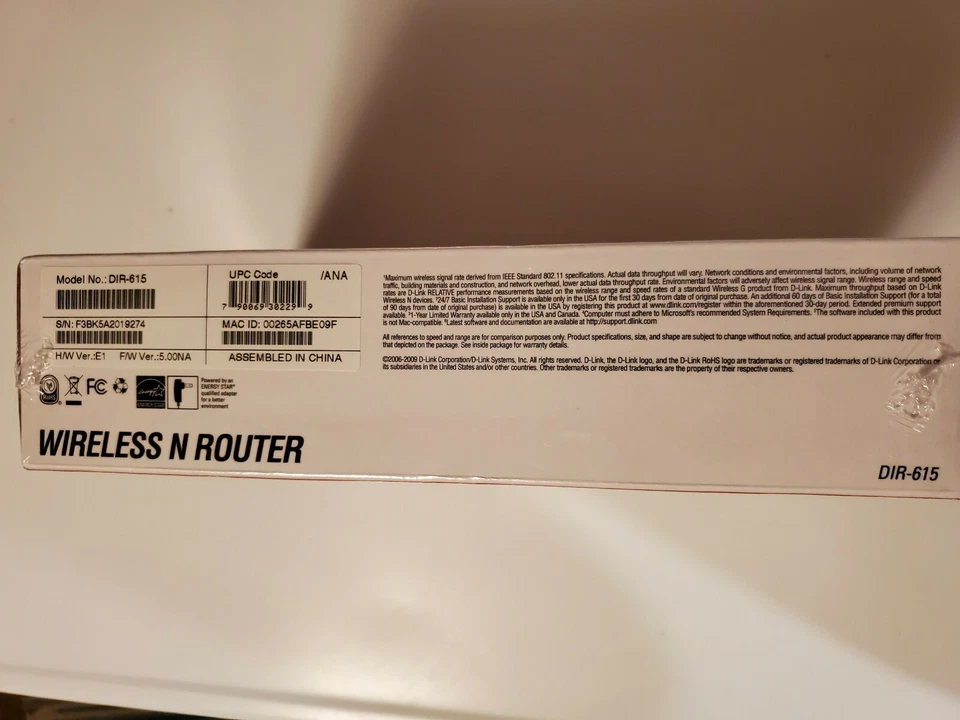 D-Link DIR-615 Wireless N 300 Mbps Router 1-WAN Port 4-LAN Ports Switch + Cable - Image 4 of 4