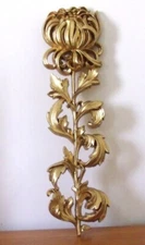 Vintage Syroco Floral Wall Decor in Gold Made in USA