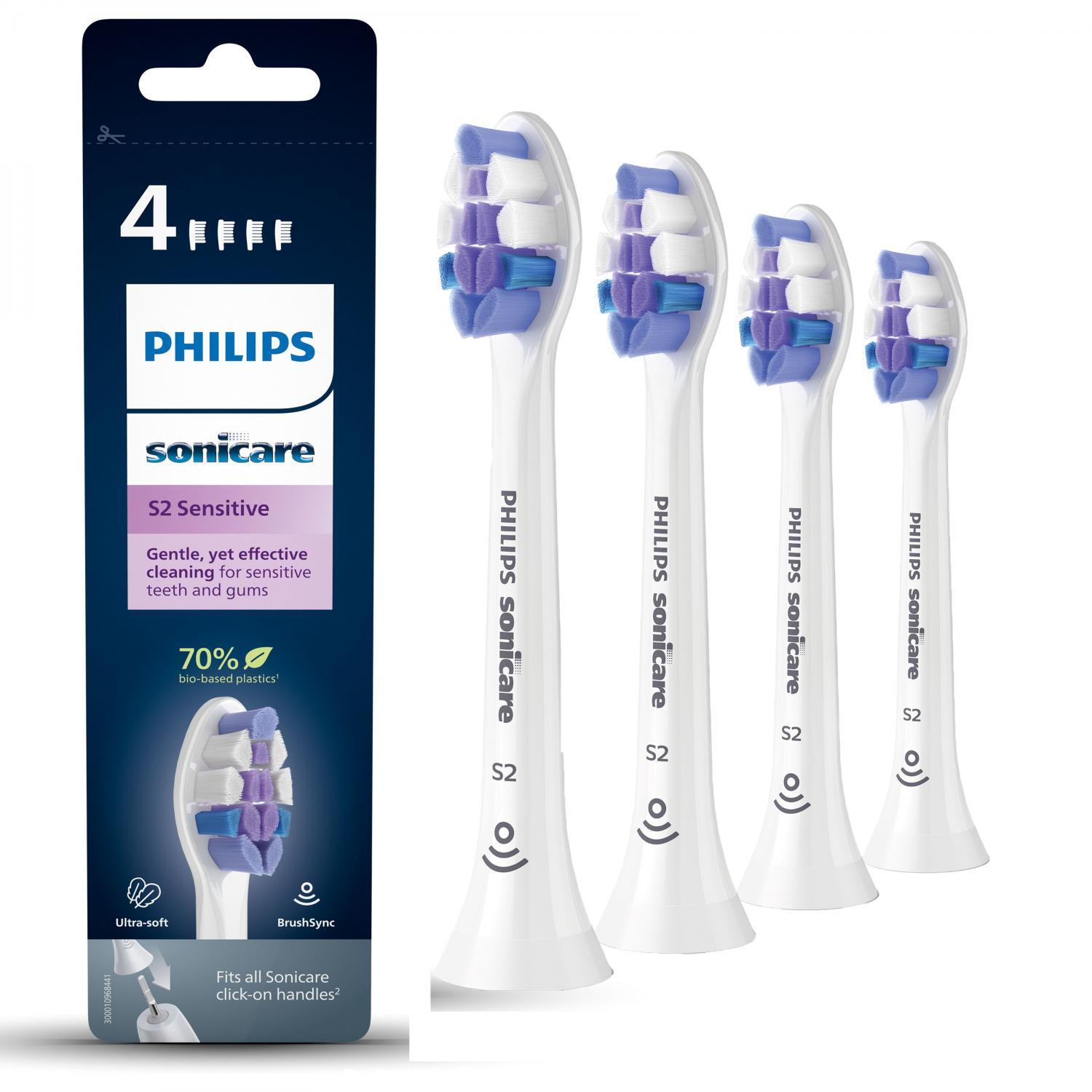 Philips Sonicare 4 Testine S2 Sensitive con setole ultra soft bianco HX6054/10