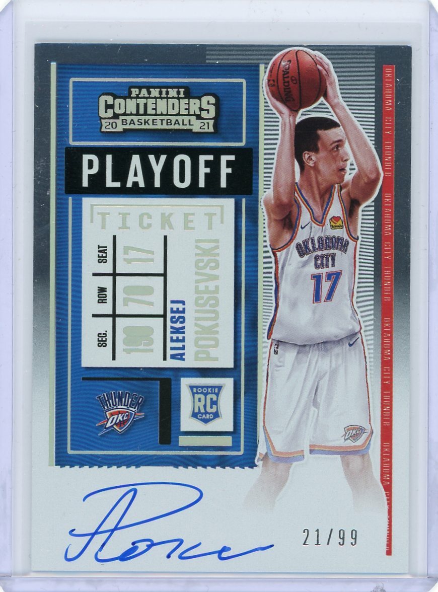 2020-21 Panini Contenders Playoff Ticket Rookie Auto #131 Aleksej Pokusevski/99