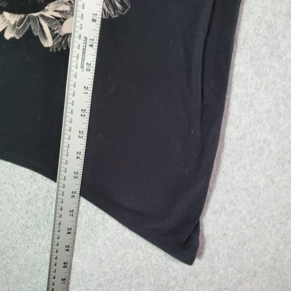 Camiseta gótica grande negra con calavera rosa grunge de metal Mulisha para mujer Foto 2 de 4