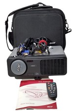 Acer PD525 DLP Projector VGA S-Video VGA W/ Case Remote Cables Manual TESTED