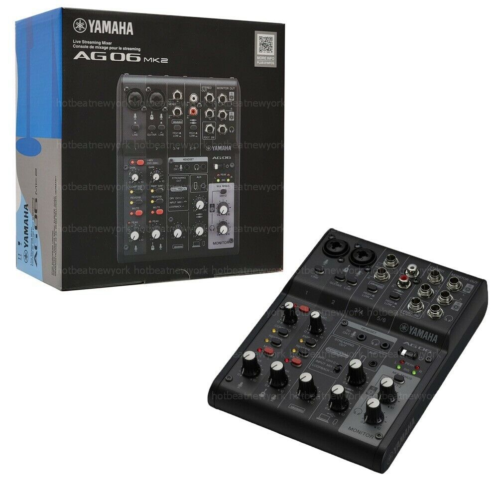 Yamaha AG06 MK2 B 6-Channel Live Streaming Mixer & USB Black | eBay