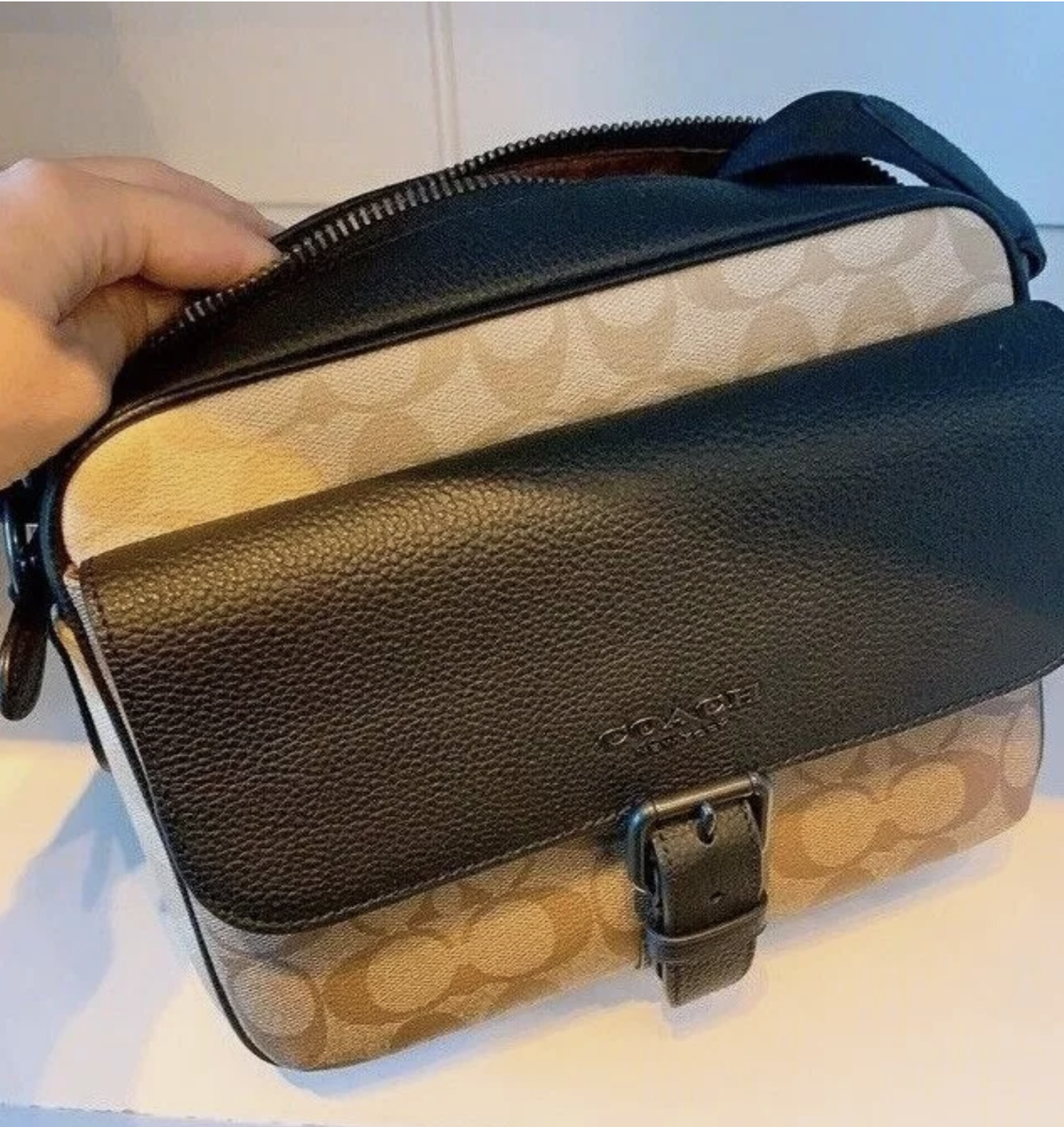 NWT Coach men's Hudson Crossbody In Blocked/Colorblock Signature