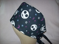 Men/Women Surgical Scrub Cap Lined Holiday Skeleton 100 Cotton