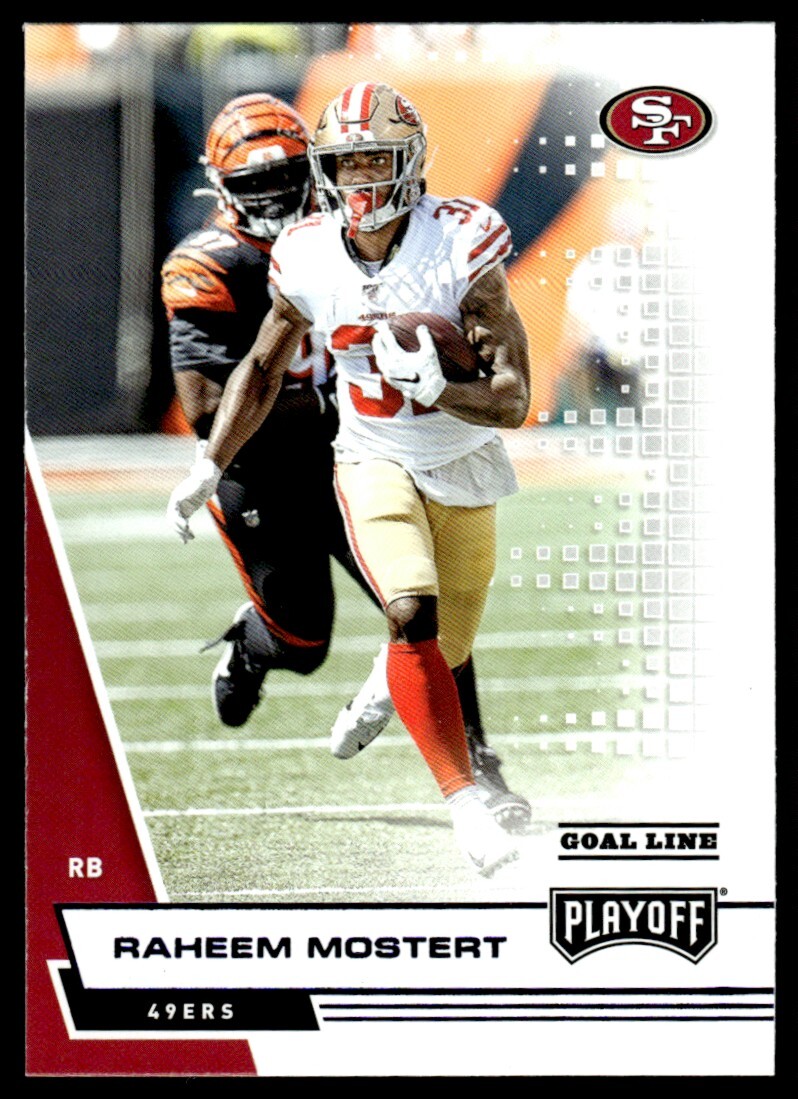 2020 Panini Playoff Goal Line Blue Raheem Mostert 49ers #111 Parallel